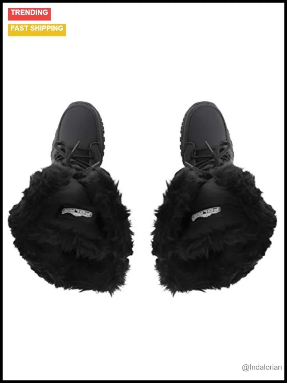 Womens Quilted Faux Fur Cuff Snow Rain Winter Boots Lace Up